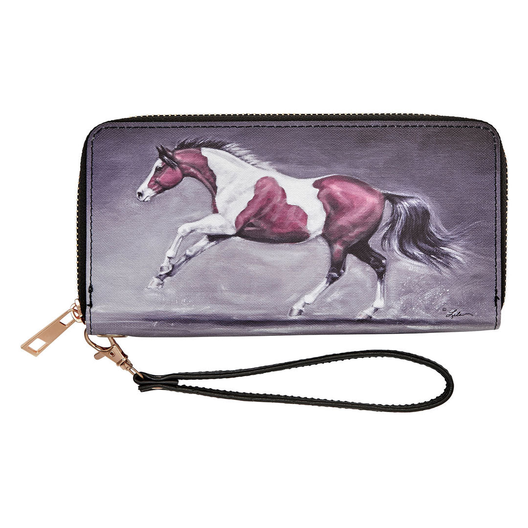 AWST Int'l "Lila" Paint Horse Clutch Wallet