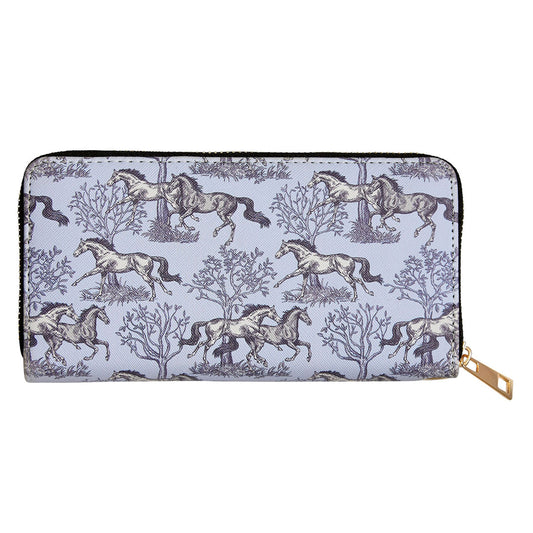 AWST Int'l "Lila" Blue Toile Clutch Wallet
