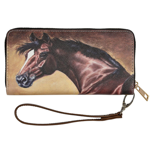 AWST Int'l "Lila" Bay Horse Head Clutch Wallet
