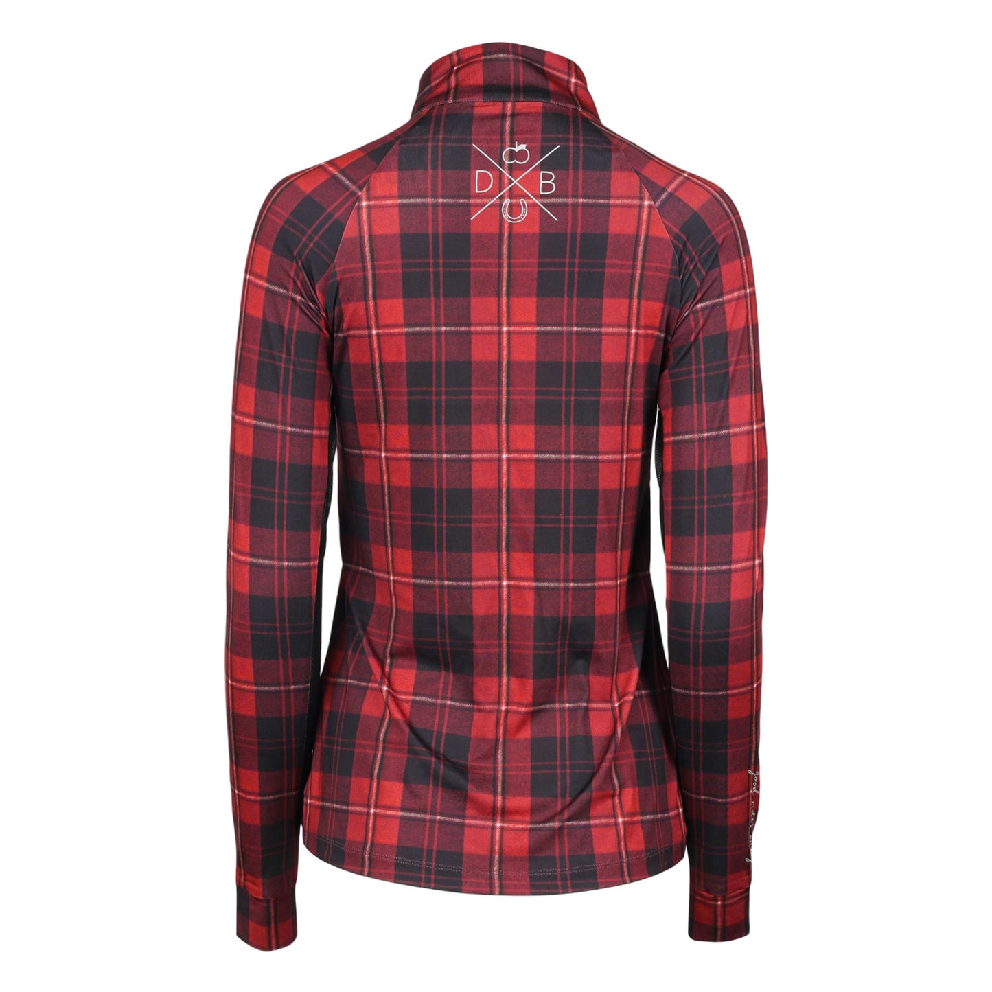 Dapplebay Holiday Plaid 1/4 Zip Light Riding Top-RED-JPC Equestrian.com