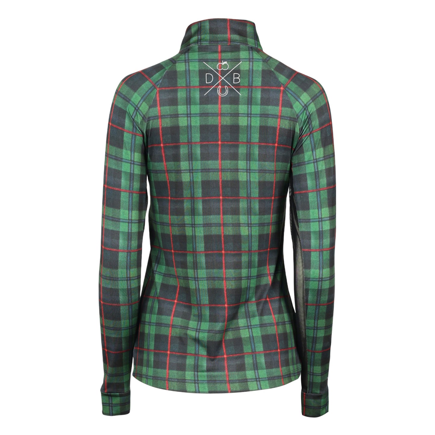 Dapplebay Holiday Plaid 1/4 Zip Light Riding Top-Green-JPC Equestrian.com