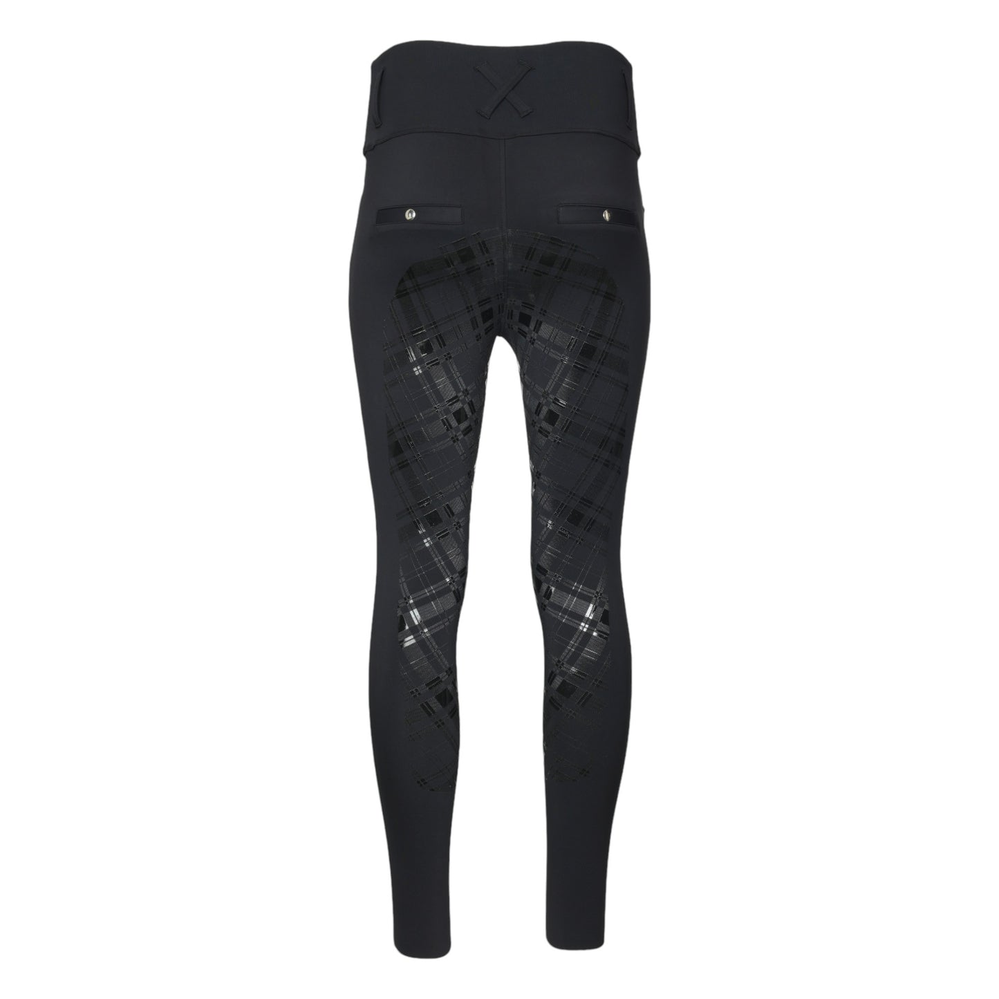 Dapplebay Holiday Plaid Riding Tights - Black - JPC Equestrian.com