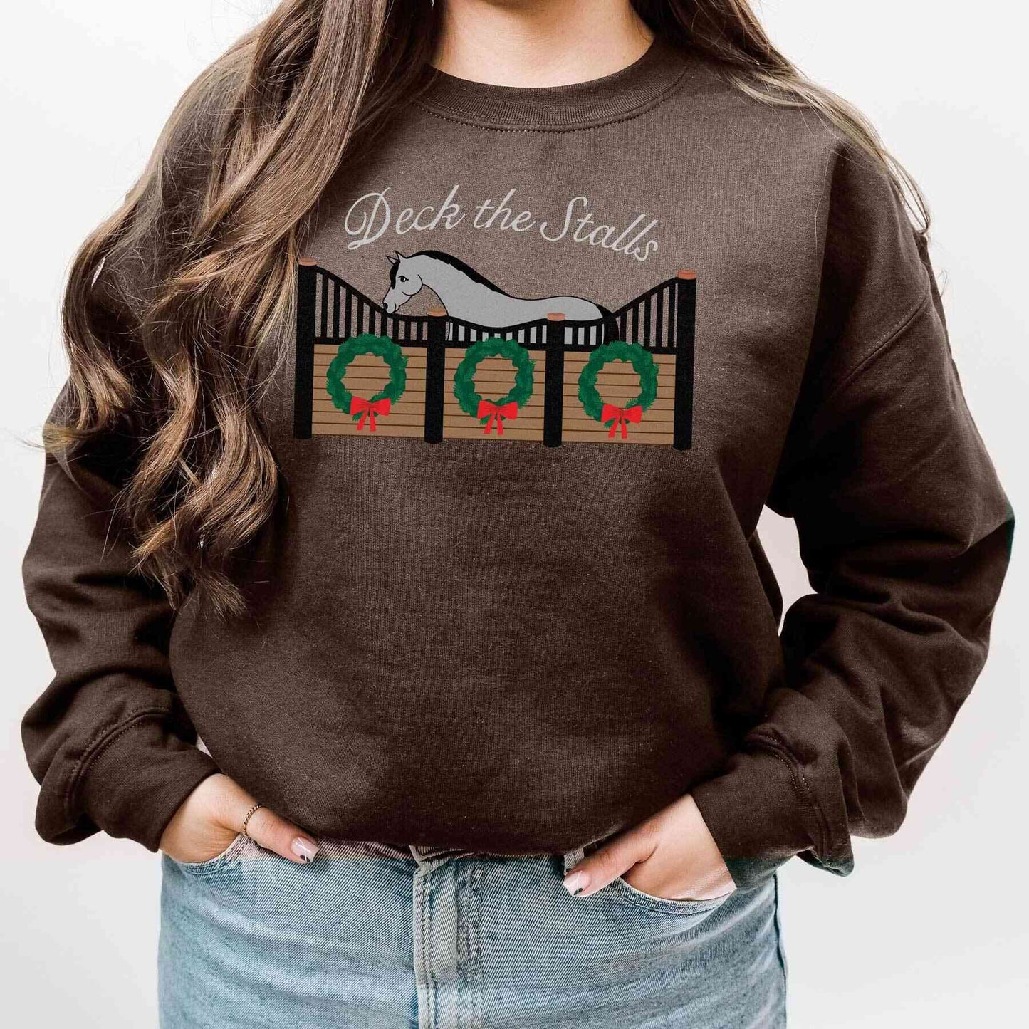 Dapplebay Deck The Stalls Crewneck Sweatshirt-JPC Equestrian.com