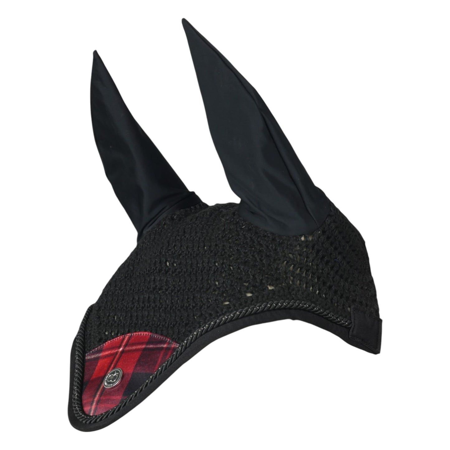 Dapplebay Holiday Plaid Fly Veil -RED-JPC Equestrian.com