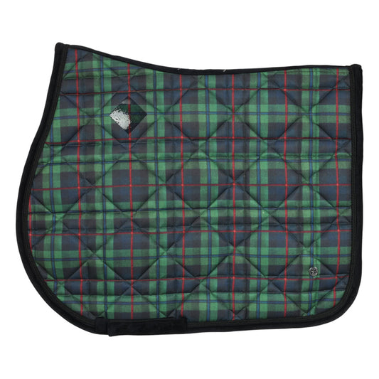 Dapplebay Holiday Plaid Pony Saddle Pad-GREEN