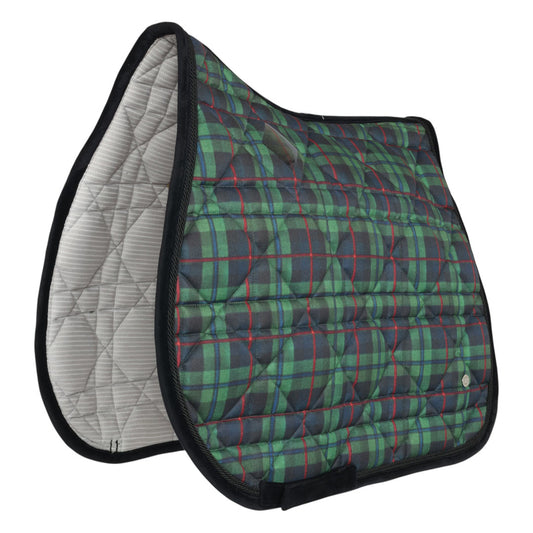 Dapplebay Holiday Plaid Jump Saddle Pad -GREEEN