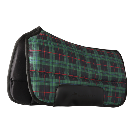 Dapplebay Holiday Plaid Western Saddle Pad - Green