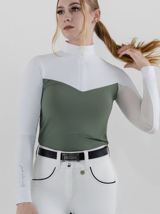 Dapplebay Lady 1/4 Zip LS Show Top-Rosemary