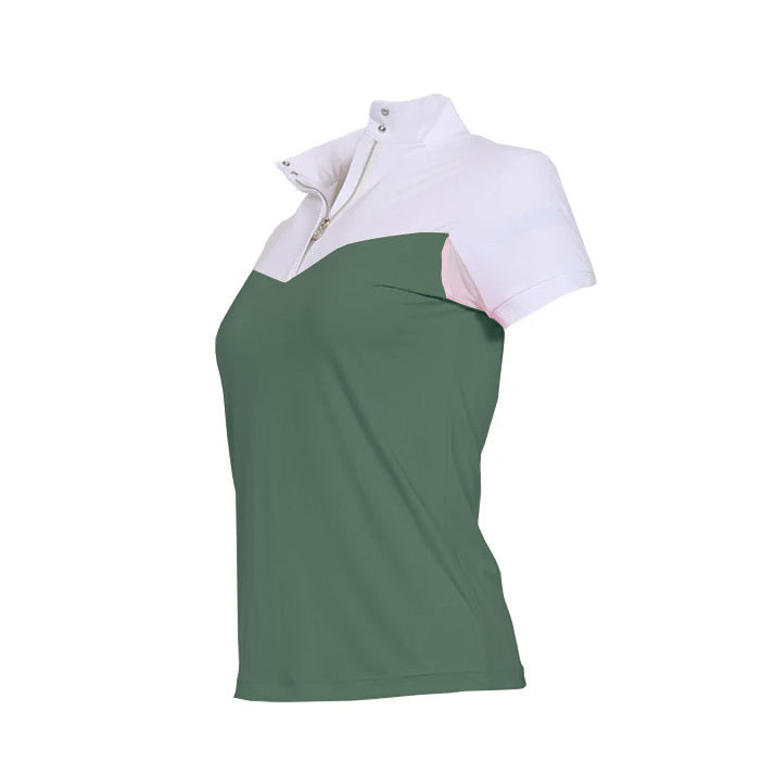 Dapplebay Lady 1/4 Zip SS Show Top-Rosemary