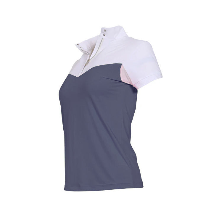 Dapplebay Lady 1/4 Zip SS Show Top-Purple Dusk