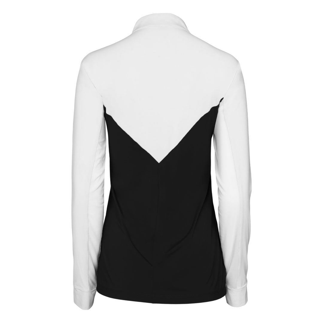 Dapplebay Lady 1/4 Zip Show Top-White/Black