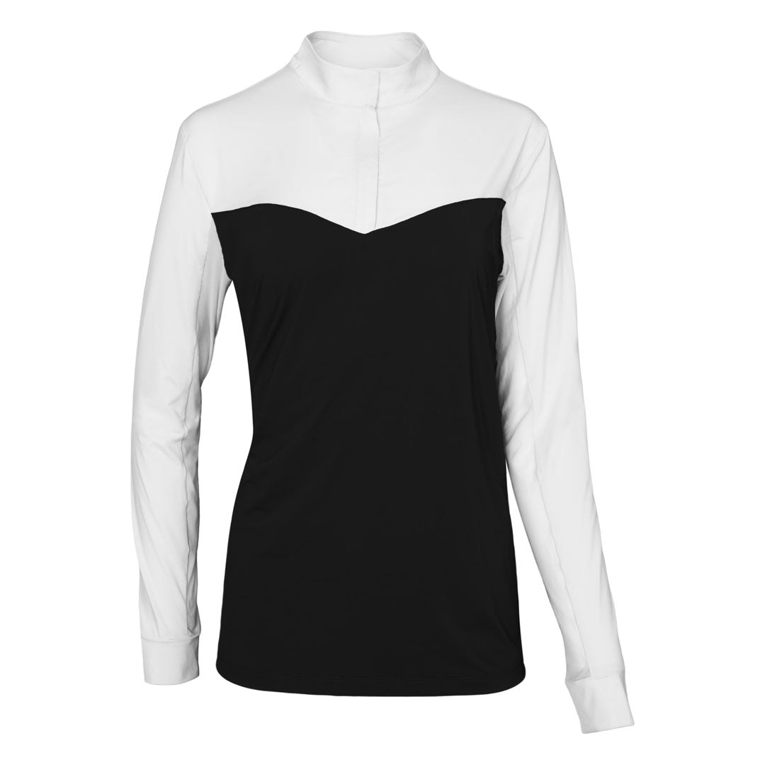 Dapplebay Lady 1/4 Zip Show Top-White/Black
