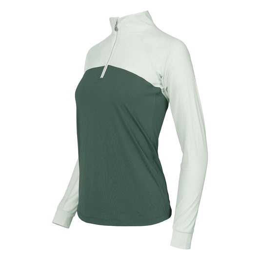 Dapplebay Lady 1/4 Zip Riding Top-Light Teal/Evergreen