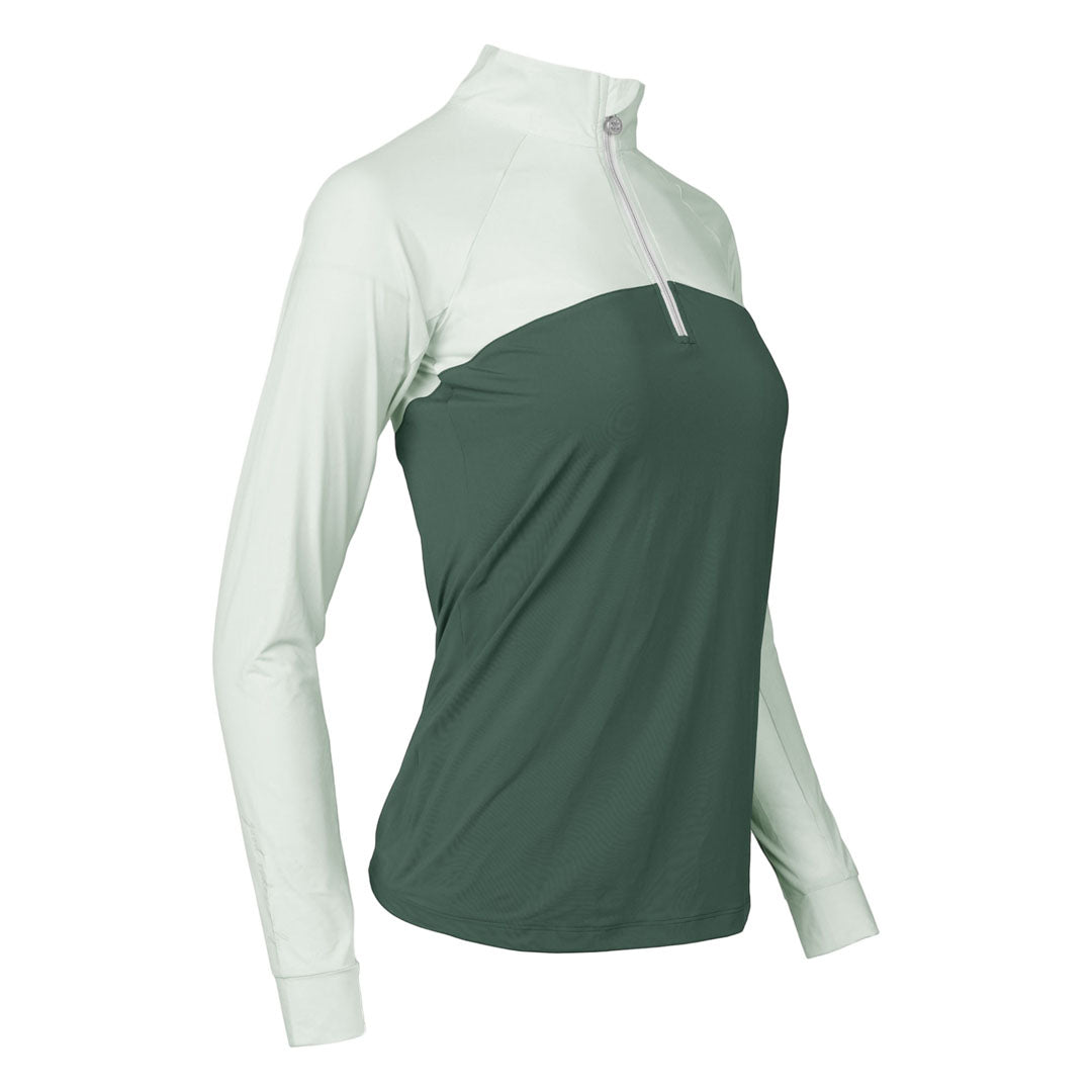 Dapplebay Lady 1/4 Zip Riding Top-Light Teal/Evergreen