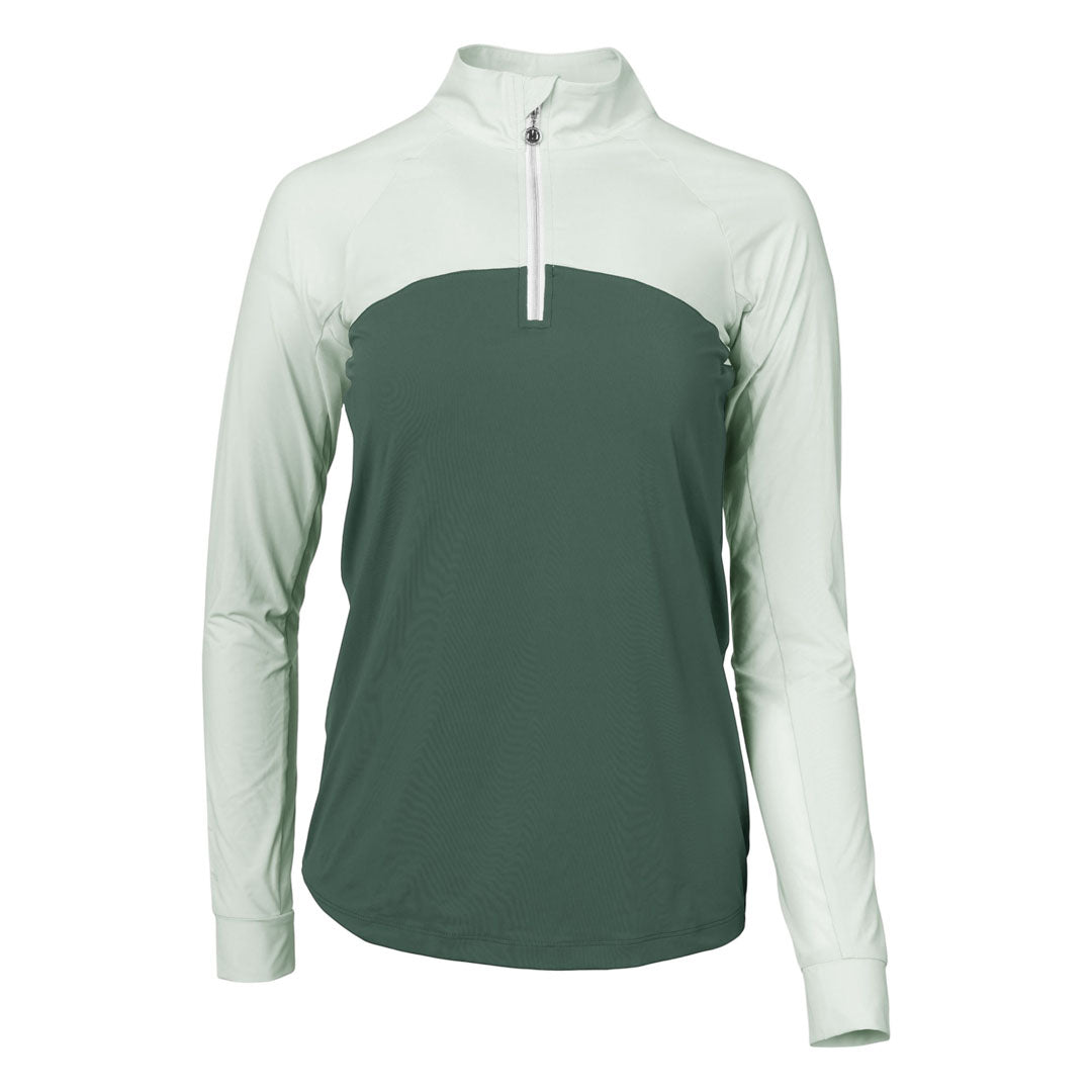 Dapplebay Lady 1/4 Zip Riding Top-Light Teal/Evergreen