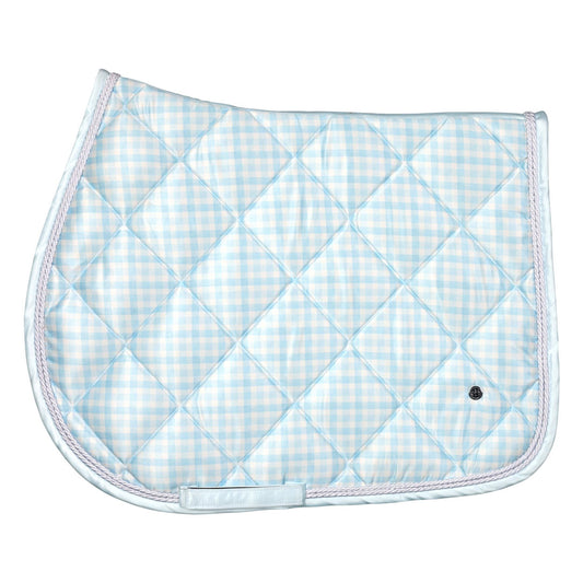Dapplebay Gingham Pony Saddle Pad-Blue/White