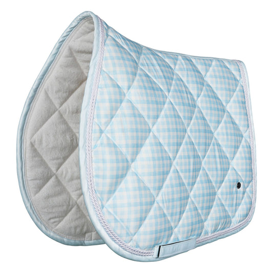 Dapplebay Gingham Pony Saddle Pad-Blue/White