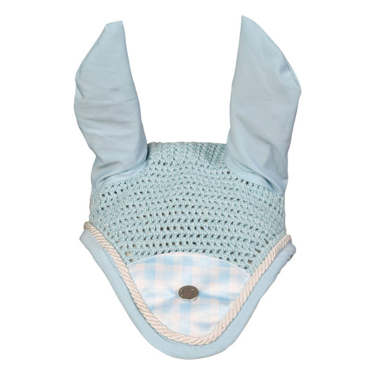 Dapplebay Gingham Pony Fly Veil-Blue/White
