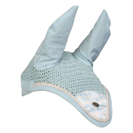 Dapplebay Gingham Pony Fly Veil-Blue/White