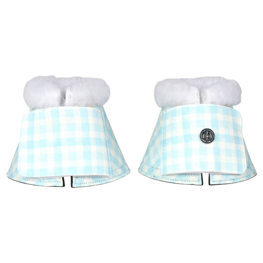 Dapplebay Gingham Bell Boots-Blue/White