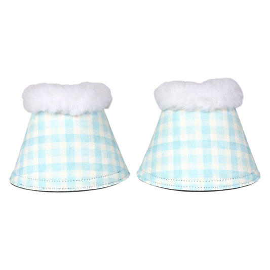 Dapplebay Gingham Bell Boots-Blue/White