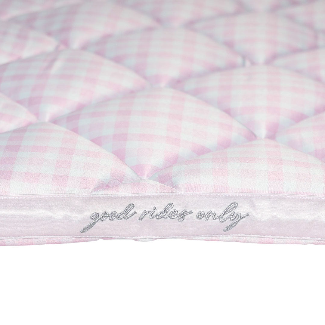 Dapplebay Gingham Jump Saddle Pad-Pink/White