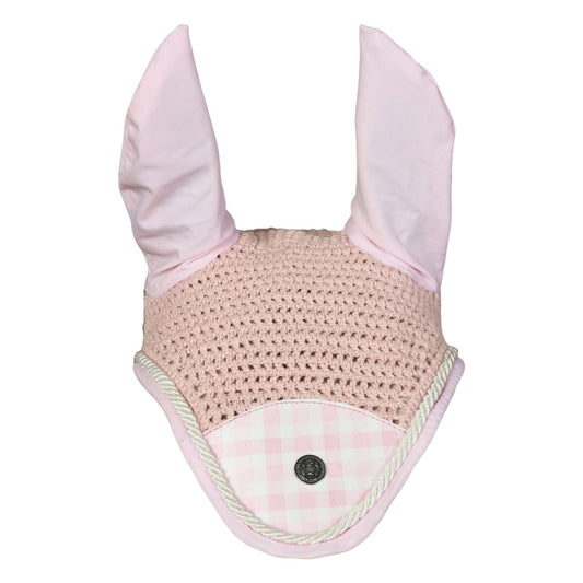 Dapplebay Gingham Pony Fly Veil-Pink/White
