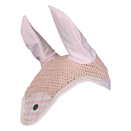 Dapplebay Gingham Pony Fly Veil-Pink/White