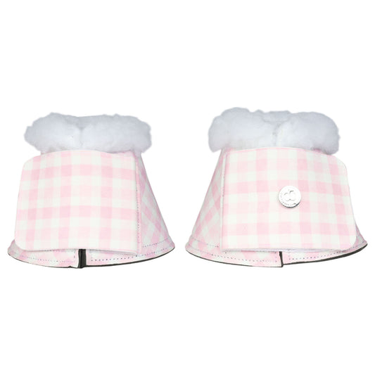 Dapplebay Gingham Bell Boots-Pink/White