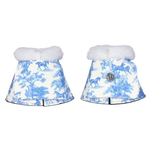 Dapplebay Equestrian Toile Bell Boots-Blue/White