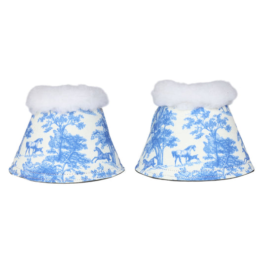 Dapplebay Equestrian Toile Bell Boots-Blue/White