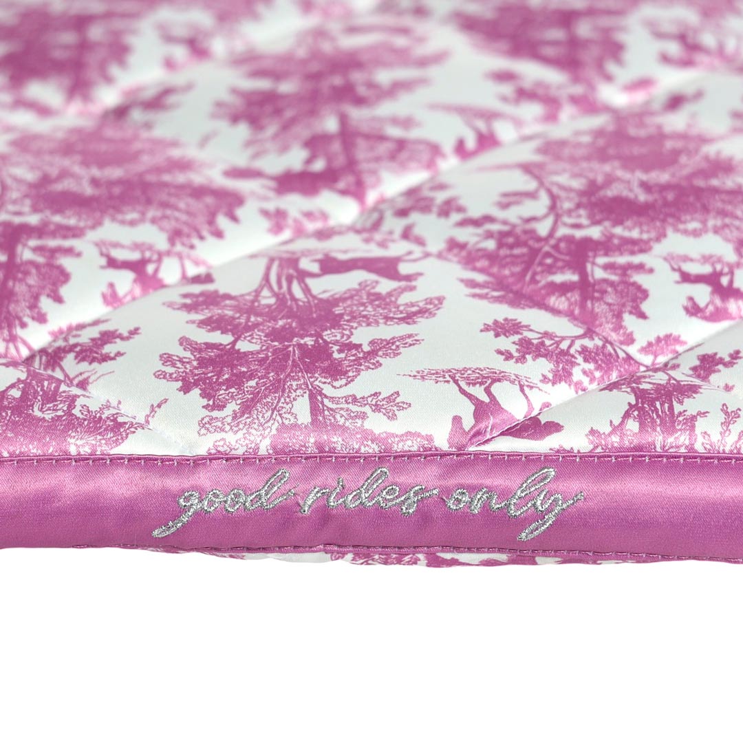 Dapplebay Equestrian Toile Dressage Saddle Pad-Rose/White