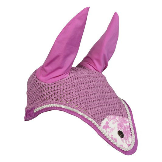 Dapplebay Equestrian Toile Pony Fly Veil-Rose/White