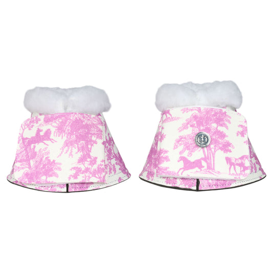 Dapplebay Equestrian Toile Bell Boots-Rose/White