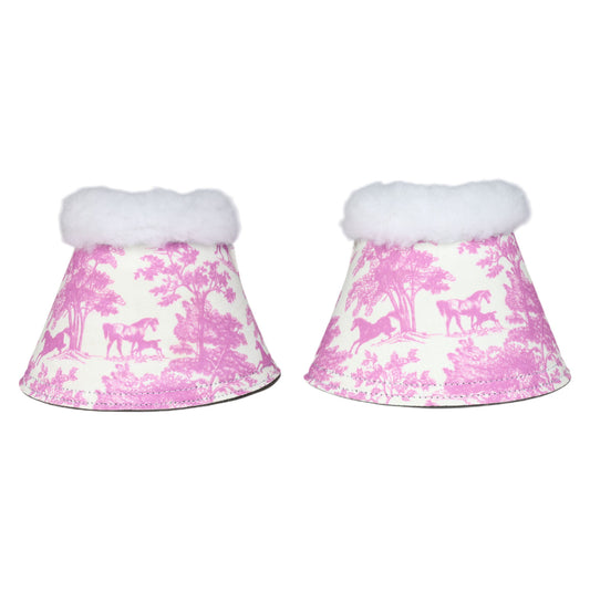 Dapplebay Equestrian Toile Bell Boots-Rose/White