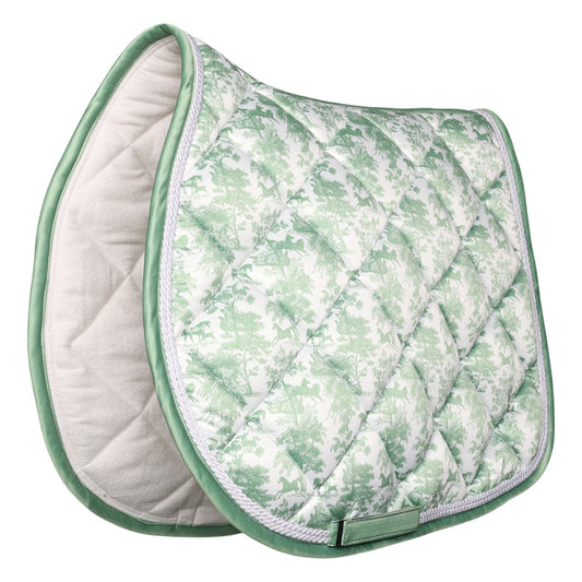 Dapplebay Equestrian Toile Jump Saddle Pad-Green/White