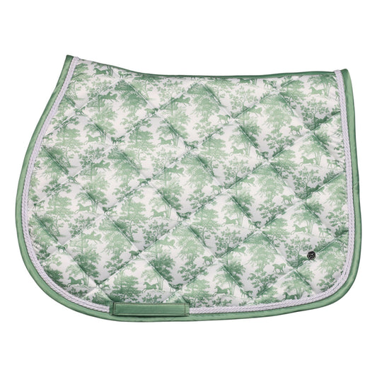 Dapplebay Equestrian Toile Pony Saddle Pad-Green/White