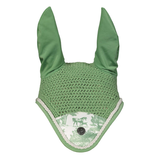 Dapplebay Equestrian Toile Pony Fly Veil-Green/White