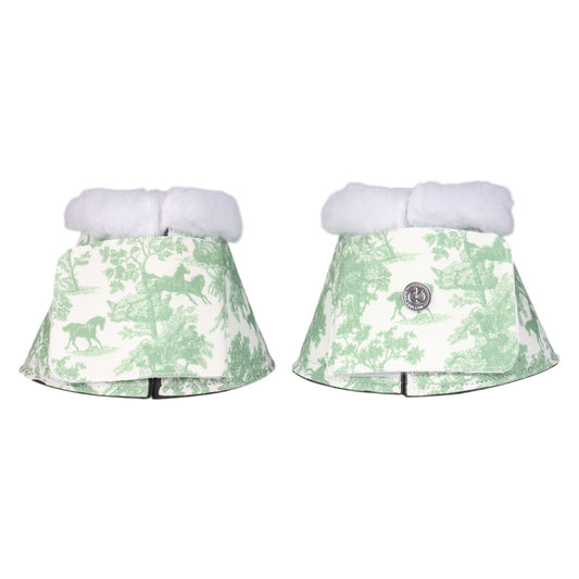 Dapplebay Equestrian Toile Bell Boots-Green/White