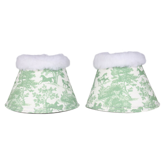 Dapplebay Equestrian Toile Bell Boots-Green/White