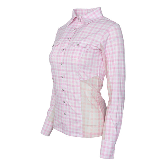 Dapplebay Gingham Button Down Western Shirt-Pink/White