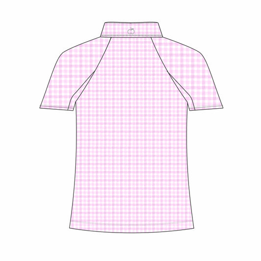 Dapplebay Kids Pink Gingham 1/4 Zip - Short Sleeve