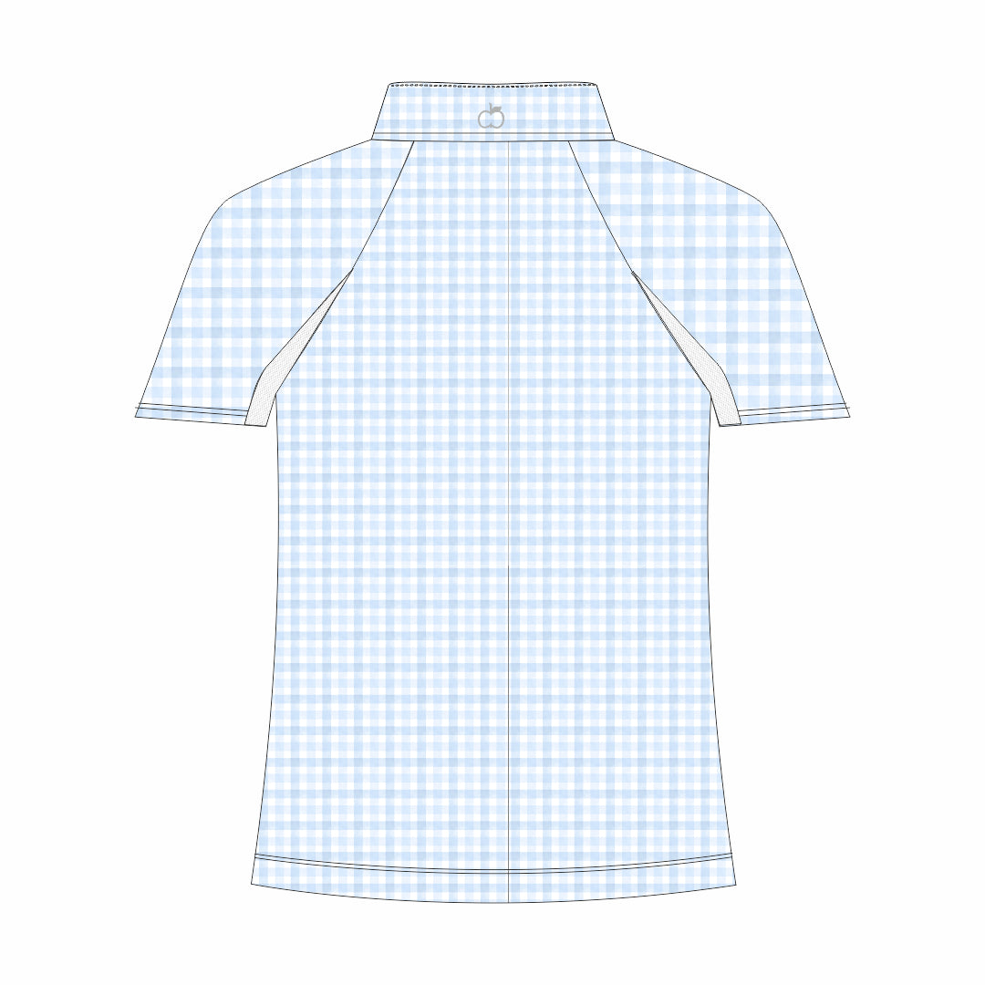 Dapplebay Kids Blue Gingham 1/4 Zip - Short Sleeve