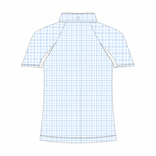 Dapplebay Kids Blue Gingham 1/4 Zip - Short Sleeve