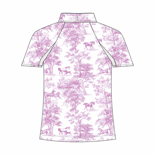 Dapplebay Kids Rose Equestrian Toile 1/4 Zip - Short Sleeve
