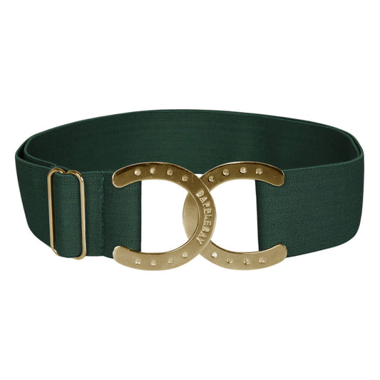 Dapplebay Horse Shoe Elastic Belt - Evergreen/Gold