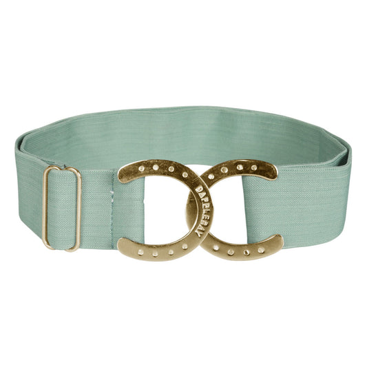 Dapplebay Horse Shoe Elastic Belt - Dusty Teal/Gold