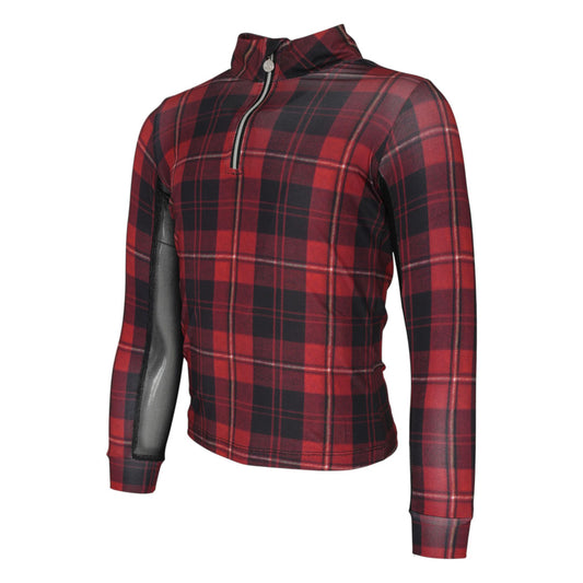 Dapplebay Holiday Plaid Kid's 1/4 Zip Riding Top - JPC Equestrian.com