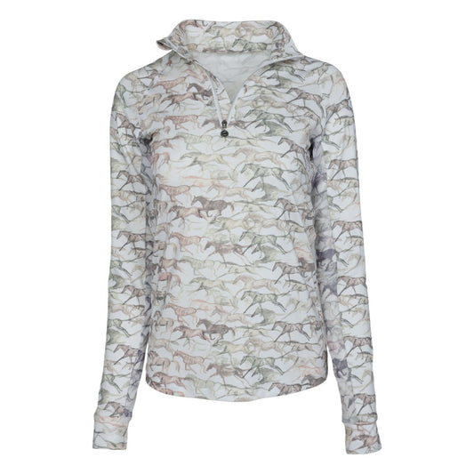 Dapplebay Galloping Watercolor 1/4 Zip Riding Top