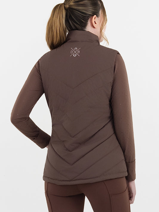 Dapplebay Lady Reversible Quilted Vest-Chocolate